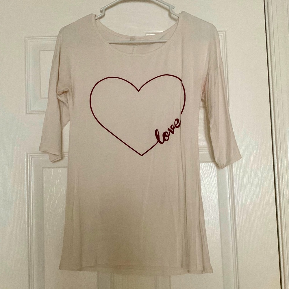 3/4 length LOVE Maternity Shirt